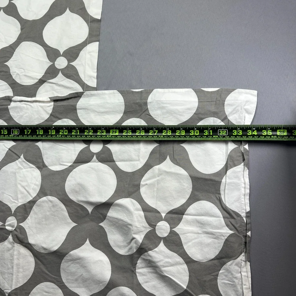 Set Of 2 Jonathan Adler Pillow Shams Gray White Geometric Print (king & Euro)